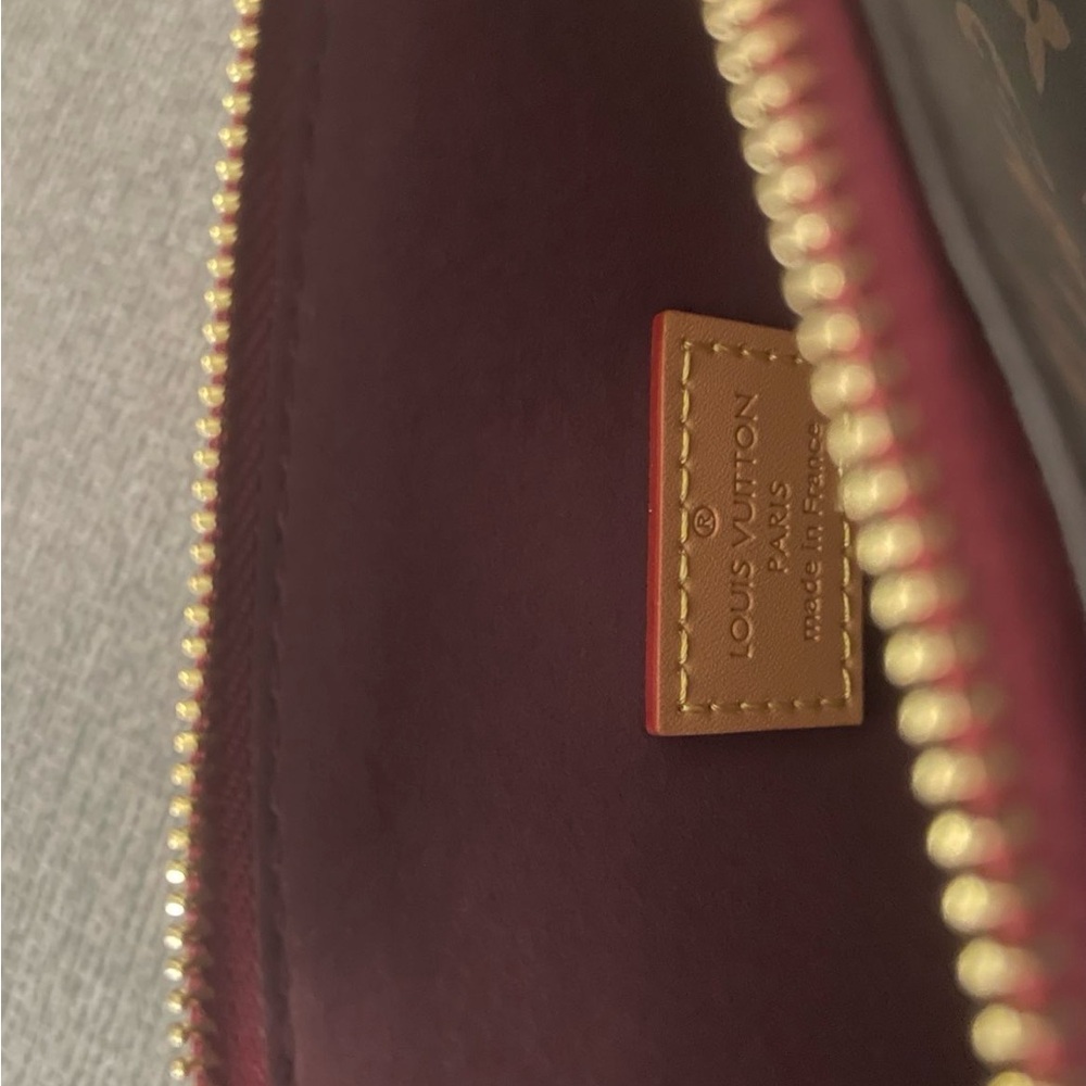 Louis Vuitton Wine Red Cosmetic Pouch with Gold Hardware